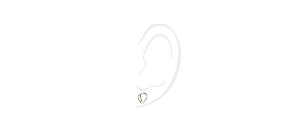 Herzohrschmuck aus 18 karat Rotgold