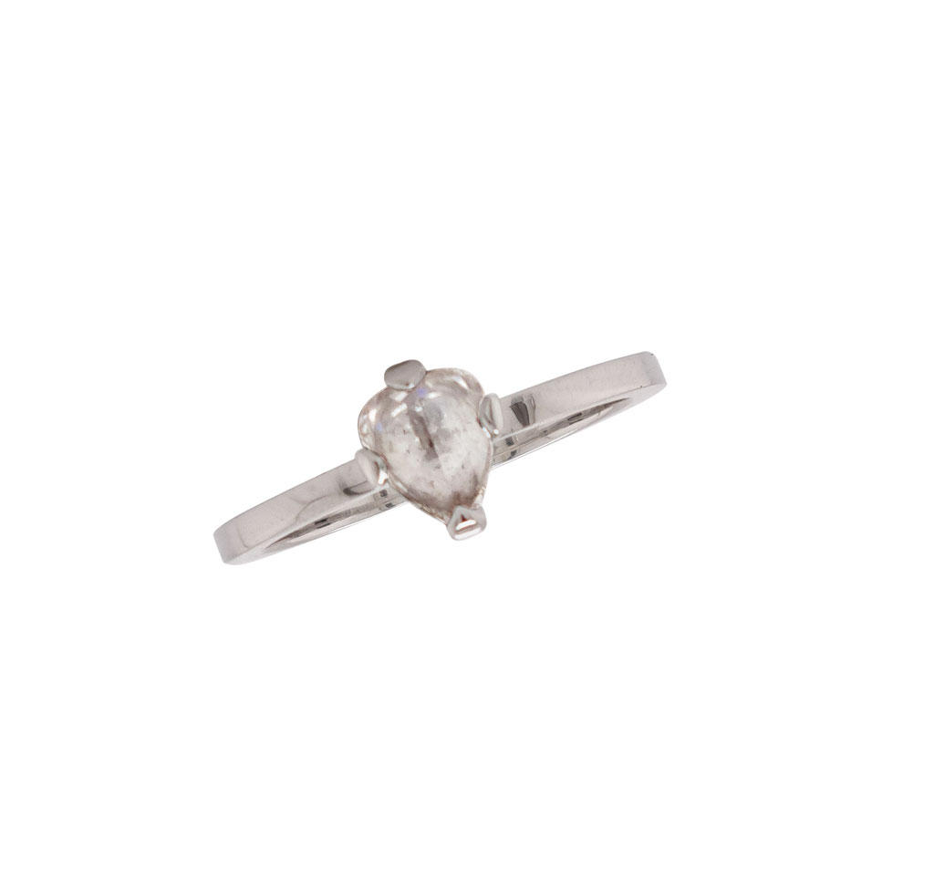 Verlobungsring mit einem Diamant in Rosenschliff 0,45 carat, 18 karat Weißgold, 2.740 Euro