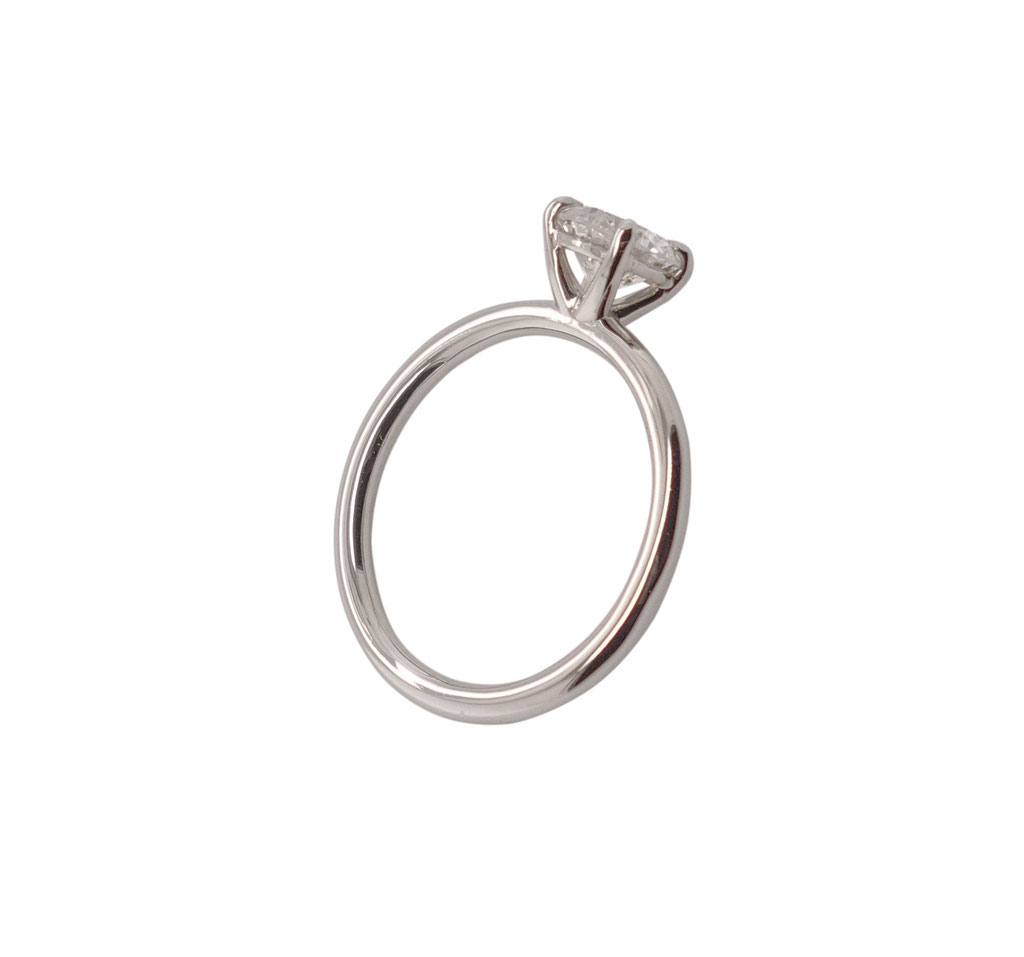 Solitär, 0,95 carat Diamant, 950 Platin