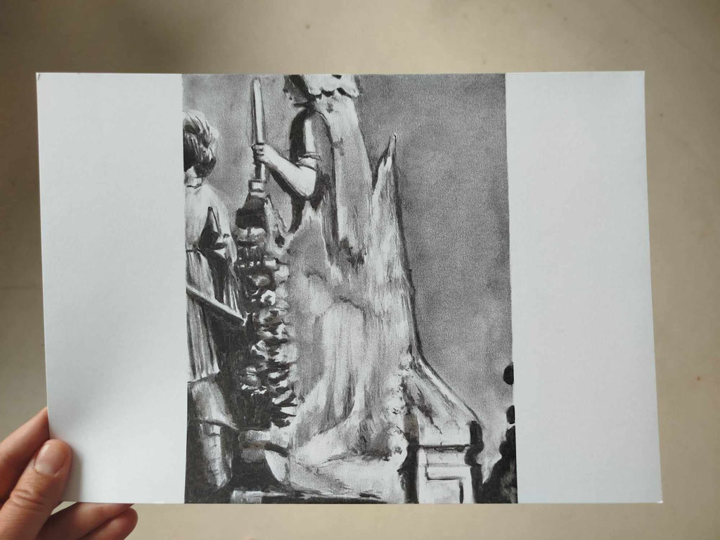 Fantôme 2, fusain sur papier, 21 x 29,7 cm