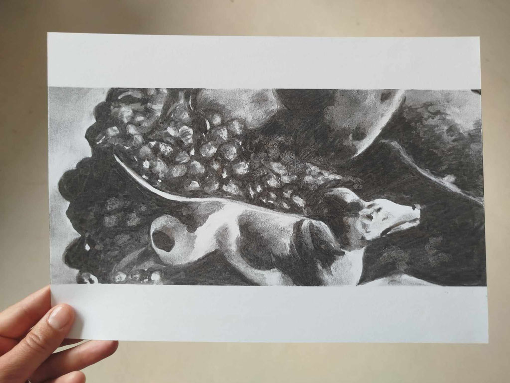 Fantôme 1, fusain sur papier, 21 x 29,7 cm