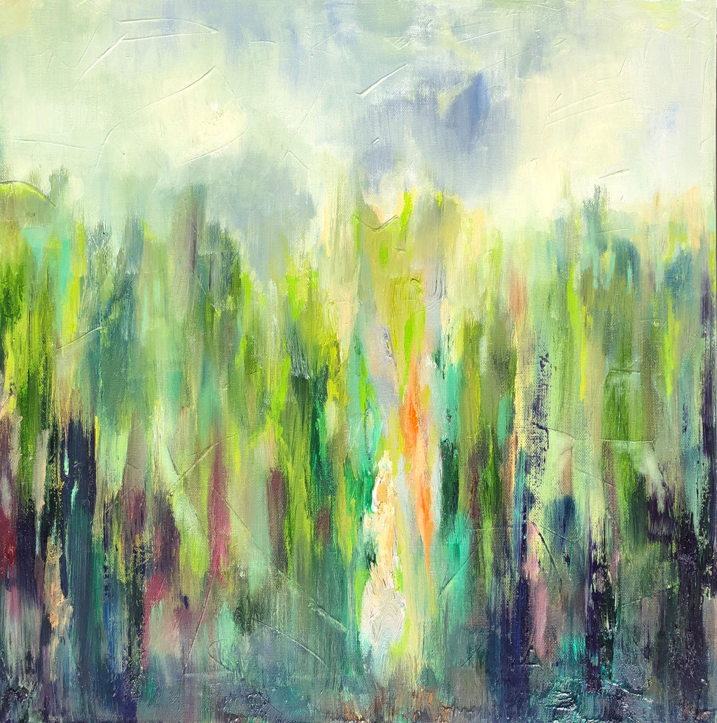 Draußen im Grünen, 50 cm x 50 cm, Öl auf Leinwand, 2020 (verkauft)