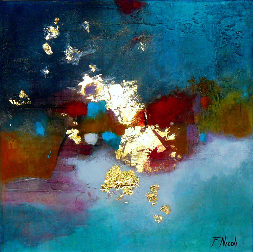 " Emozioni" Acrilico su fondo materico 30x30 cm Collezione privata