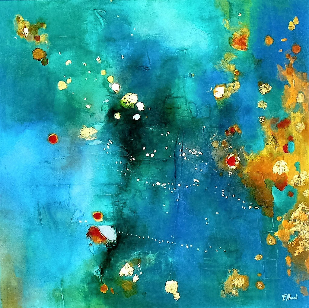 " Evoluzioni" Tecnica mista su tela 80x80 cm