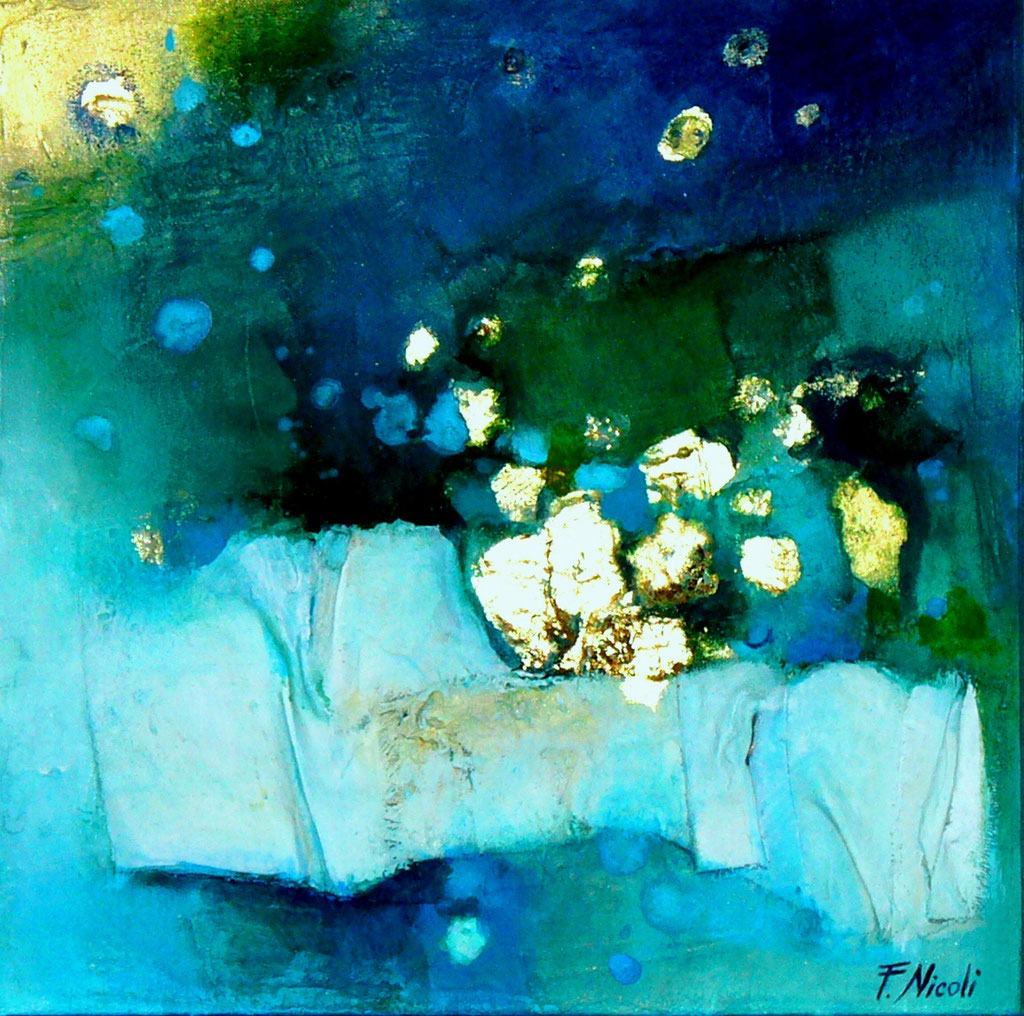 " Nella notte" Tecnica mista 30x30 cm collezione privata