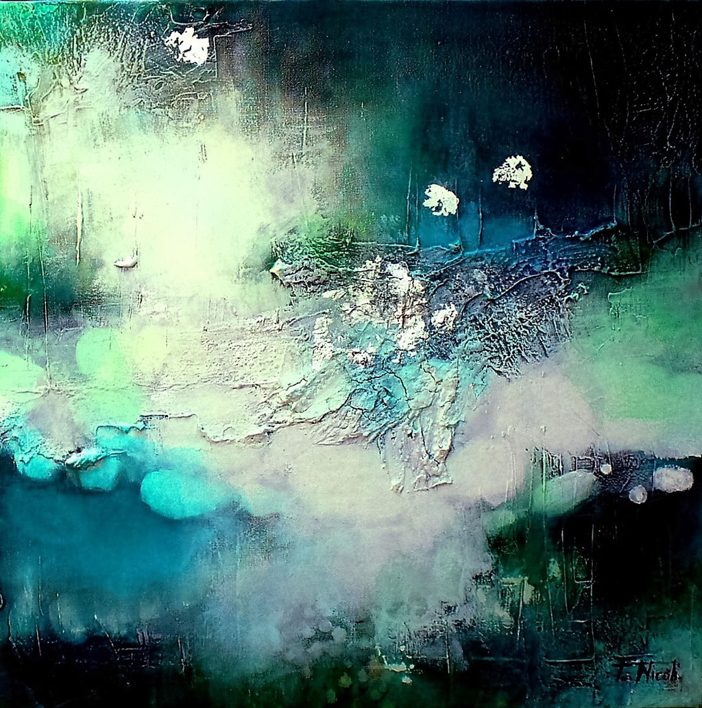 " Liberi pensieri" Tecnica mista 40x40 cm