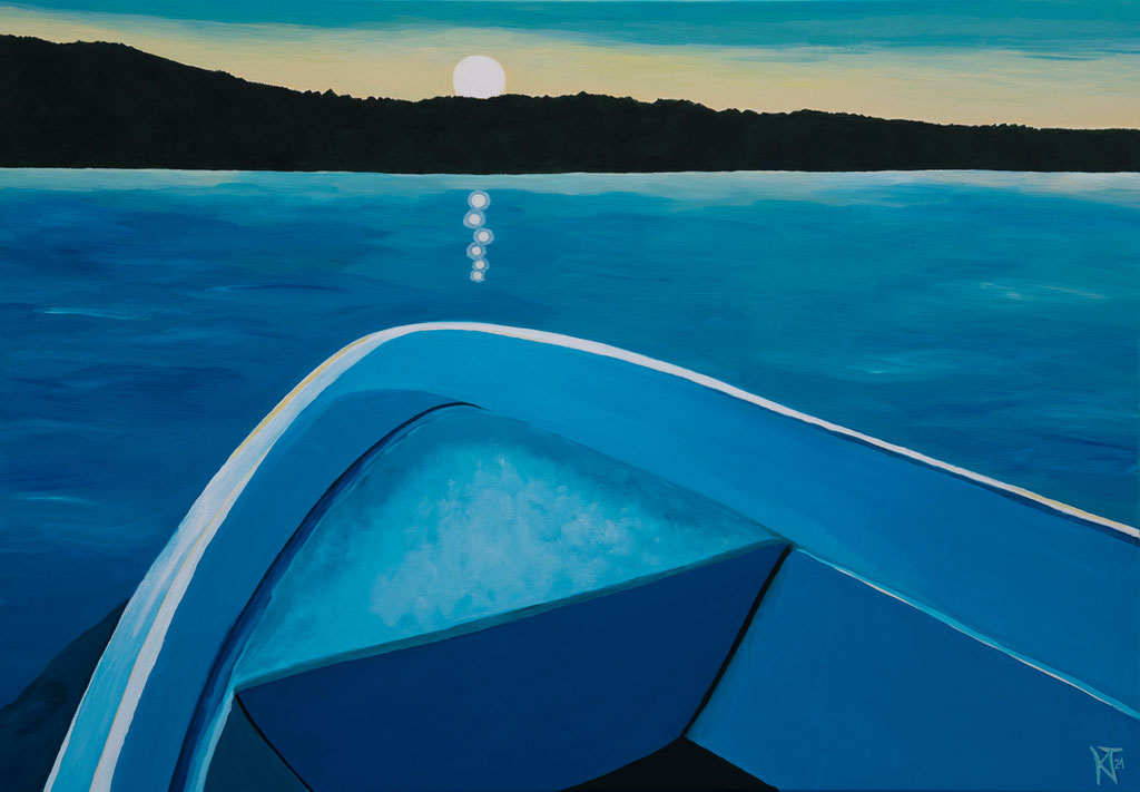 Blaues Boot  |  80 x 60 cm  |  Acryl