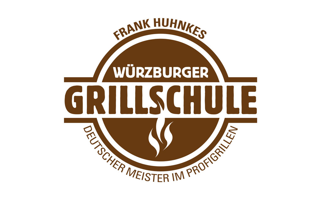 Logoentwicklung und Grafikdesign, Neueröffnung Grillschule (Existenzgründer) (© WÖRLE medien, Grafikdesign Würzburg)