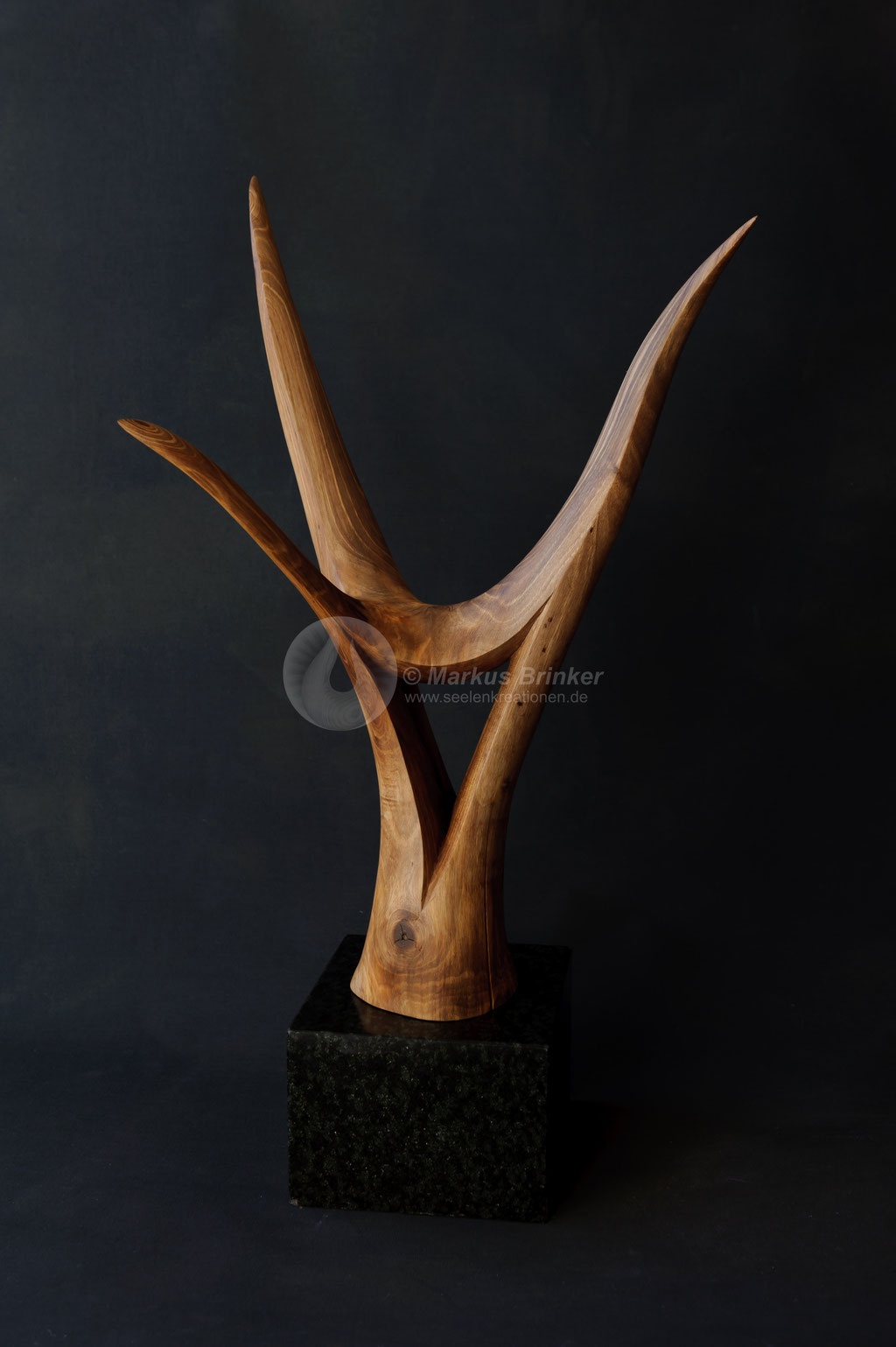Druidenkopf, Walnussholz geölt, 58 cm