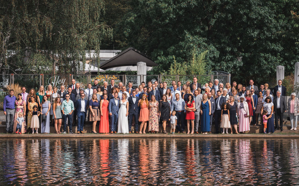Telefoto fürs Gruppenfoto mit Wasserspiegelung
