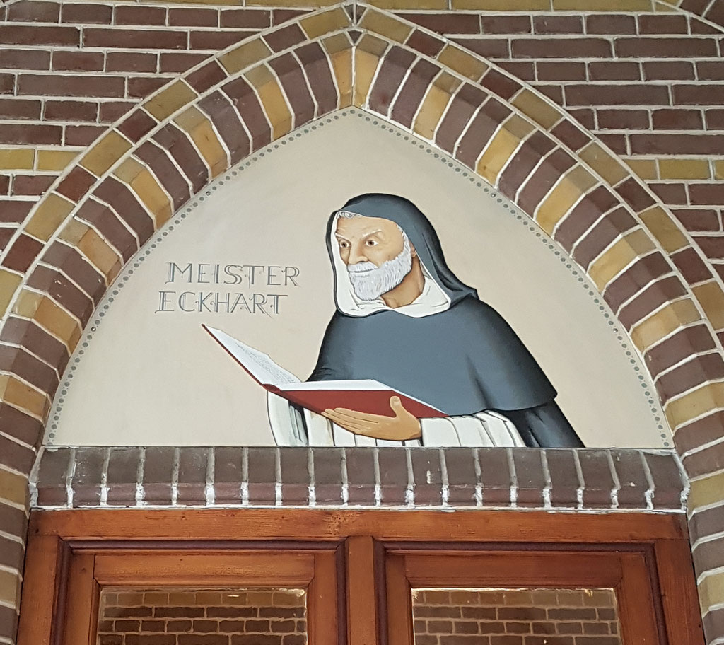 Meister Eckart, Acryl op paneel, kloostergang Dominicanenklooster Zwolle.