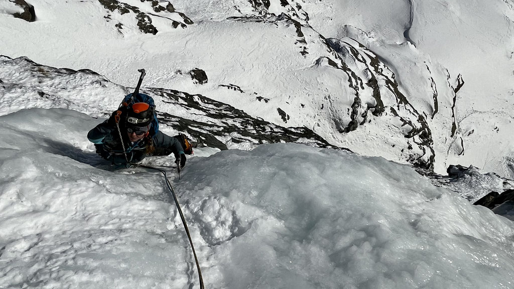 Sortie au soleil - Cascade de glace - Bessans