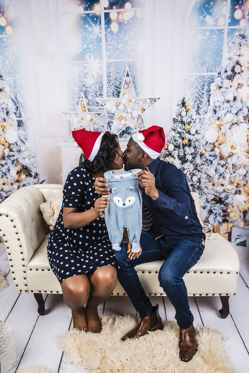 baby in kerst fotoshoot