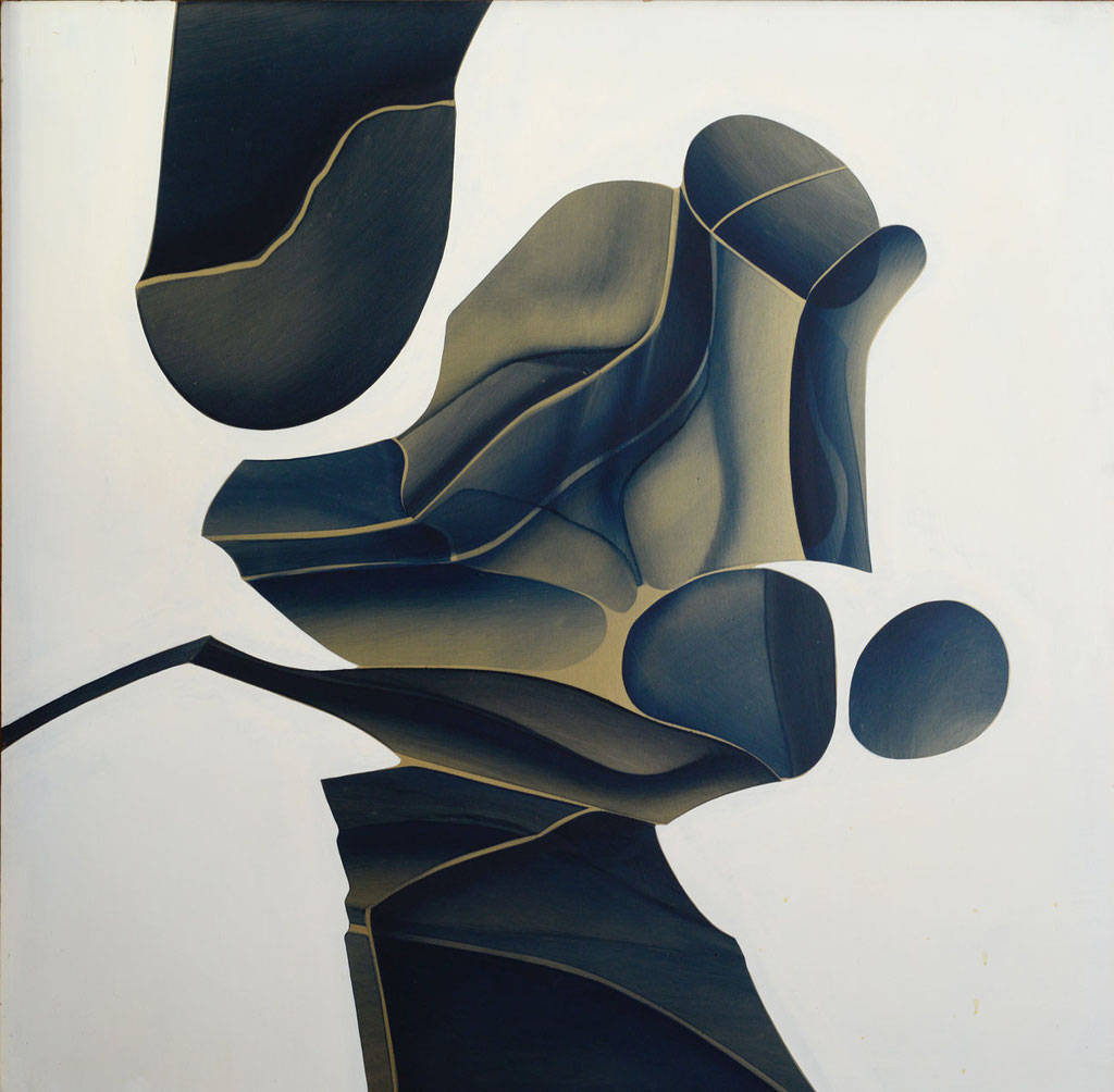 98 x 98 cm, huile sur panneau, 1980, Figure