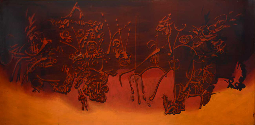 155 x 76 cm, huile sur panneau, 1964