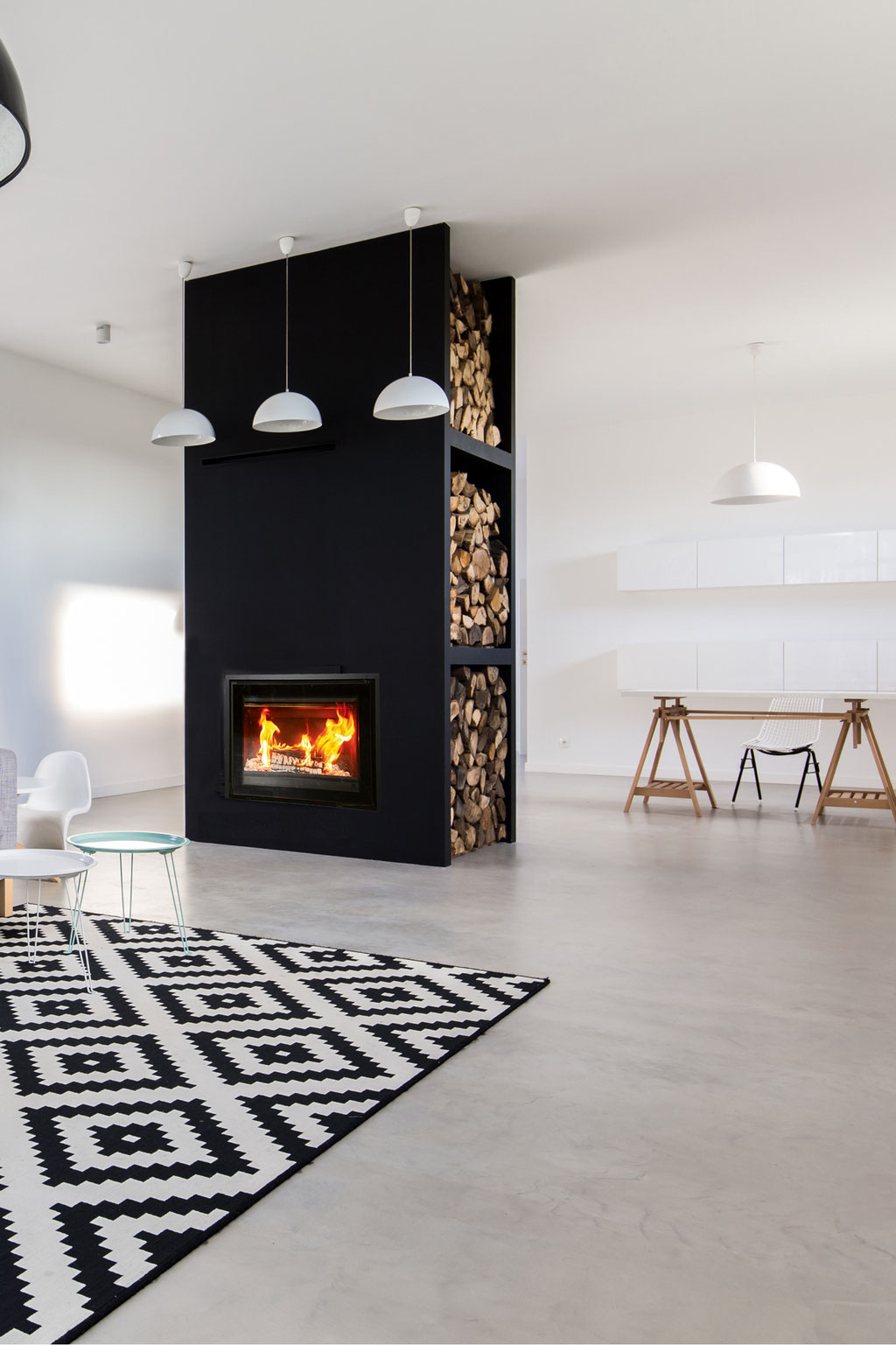 Cheminée feu bois insert