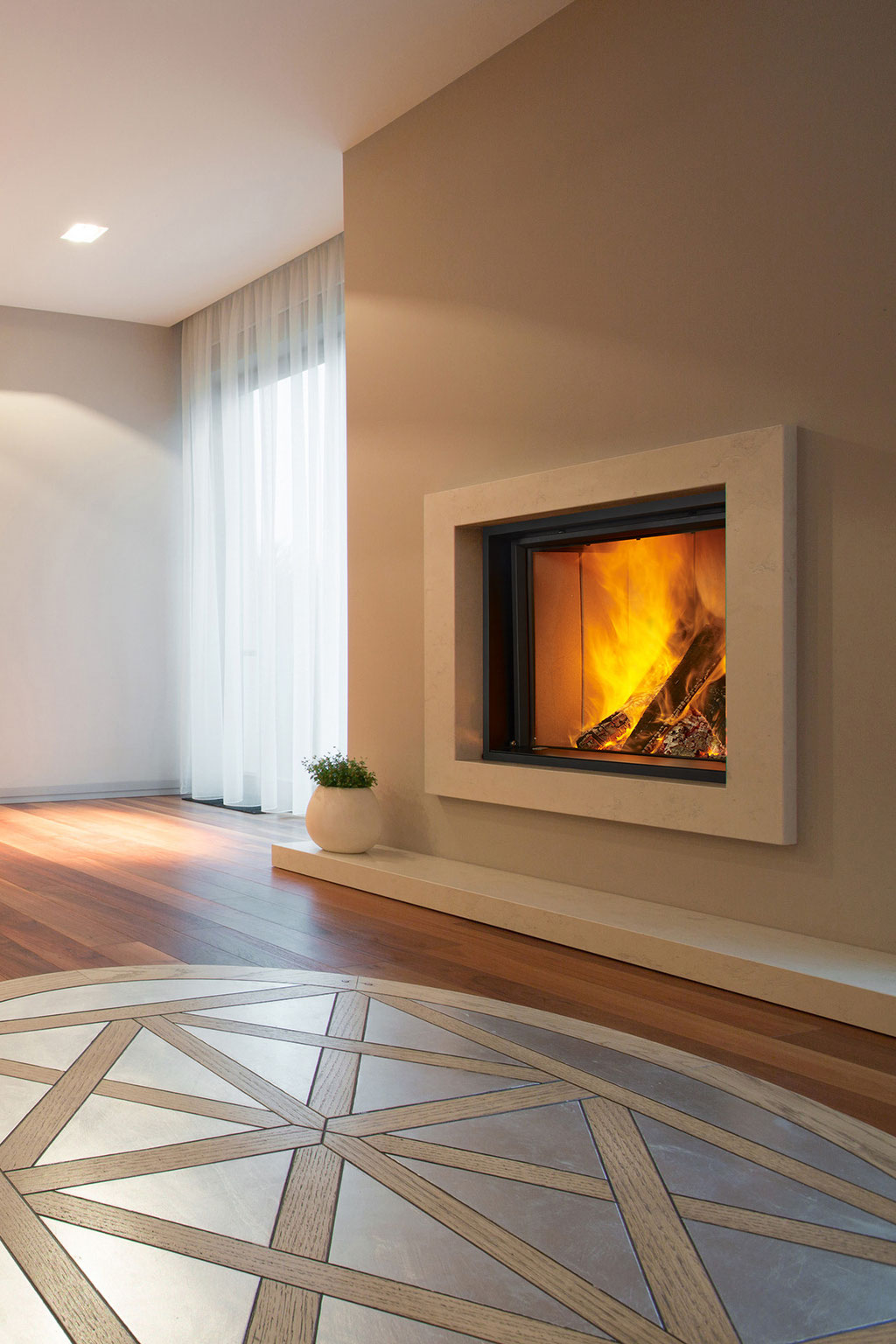 Cheminée feu bois foyer fermé