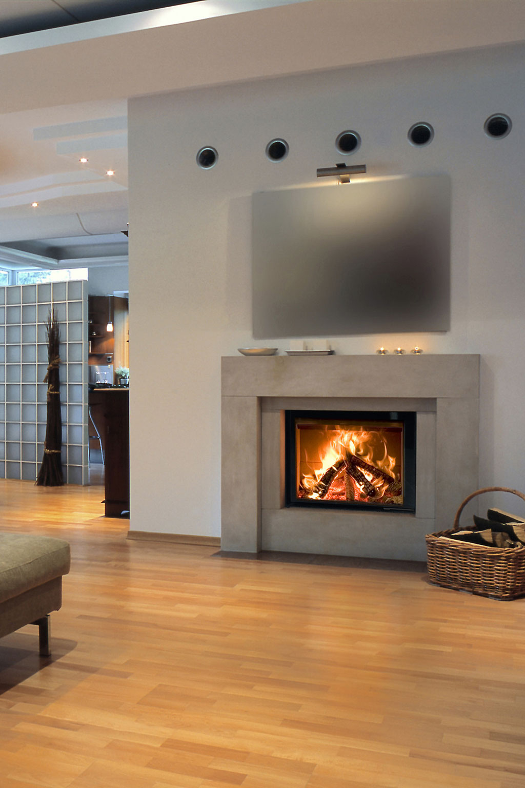 Cheminée feu bois insert