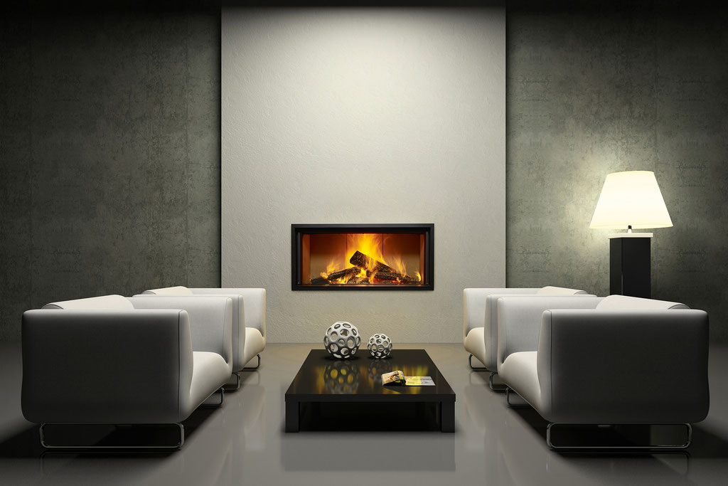 Cheminée feu bois foyer fermé 