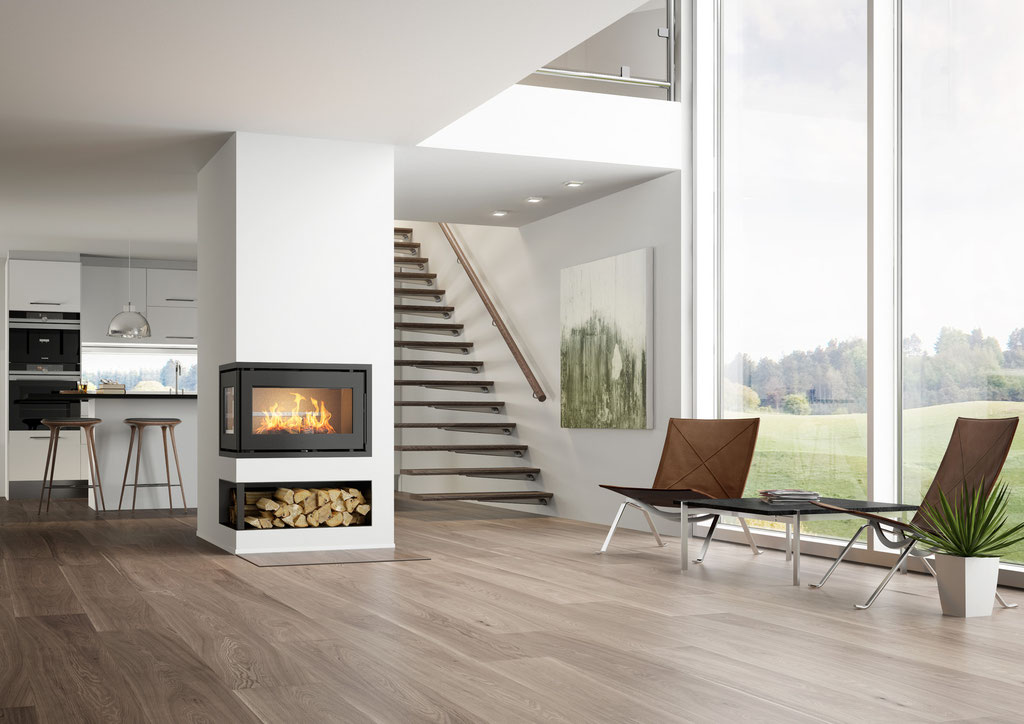 Cheminée feu bois insert