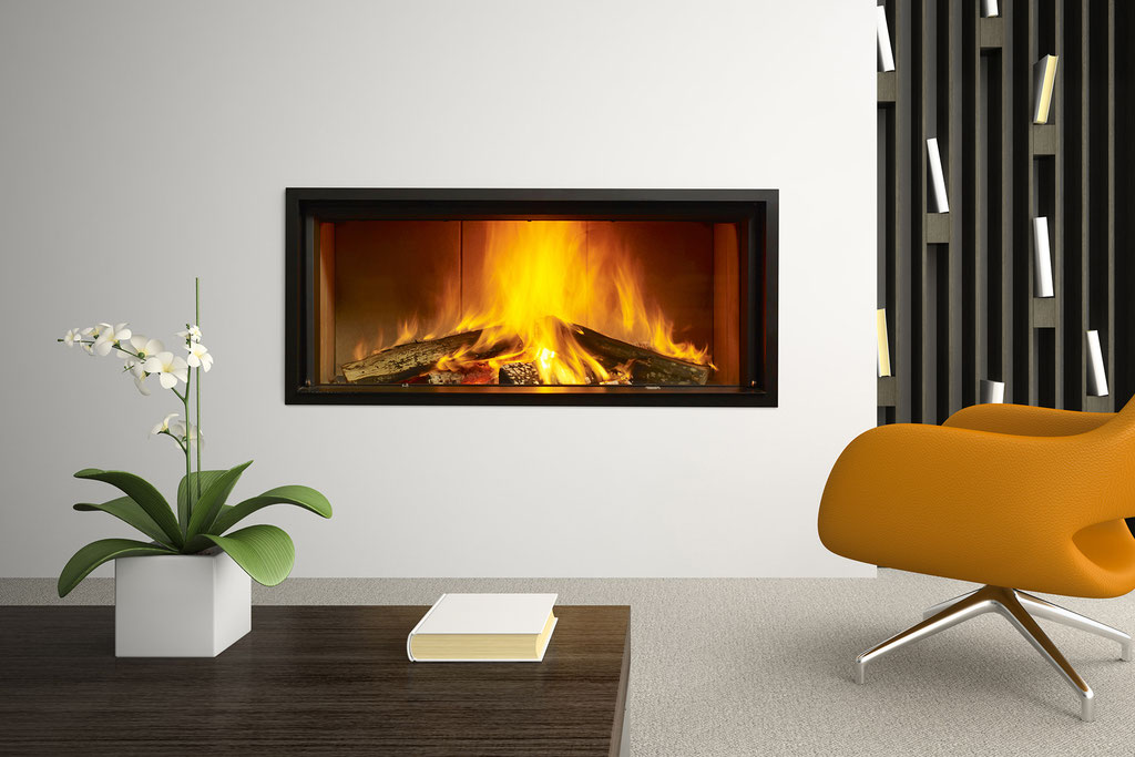 Cheminée feu bois foyer fermé 