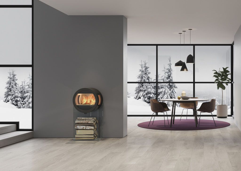Poêle à bois 3 vitres feu