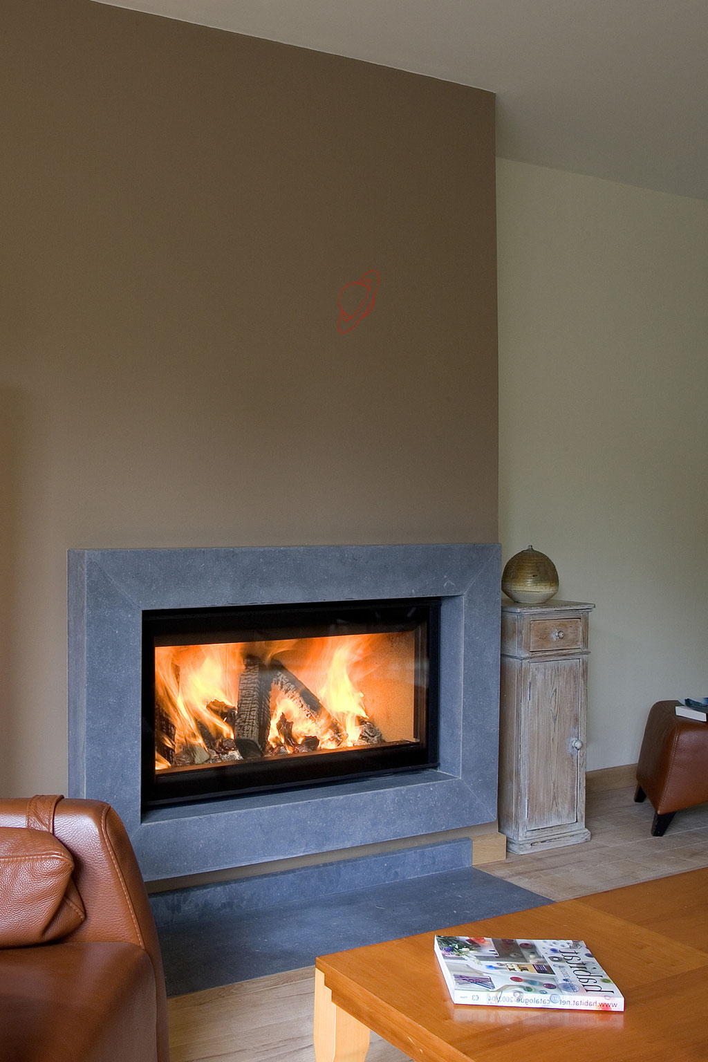 Cheminée feu bois foyer fermé 