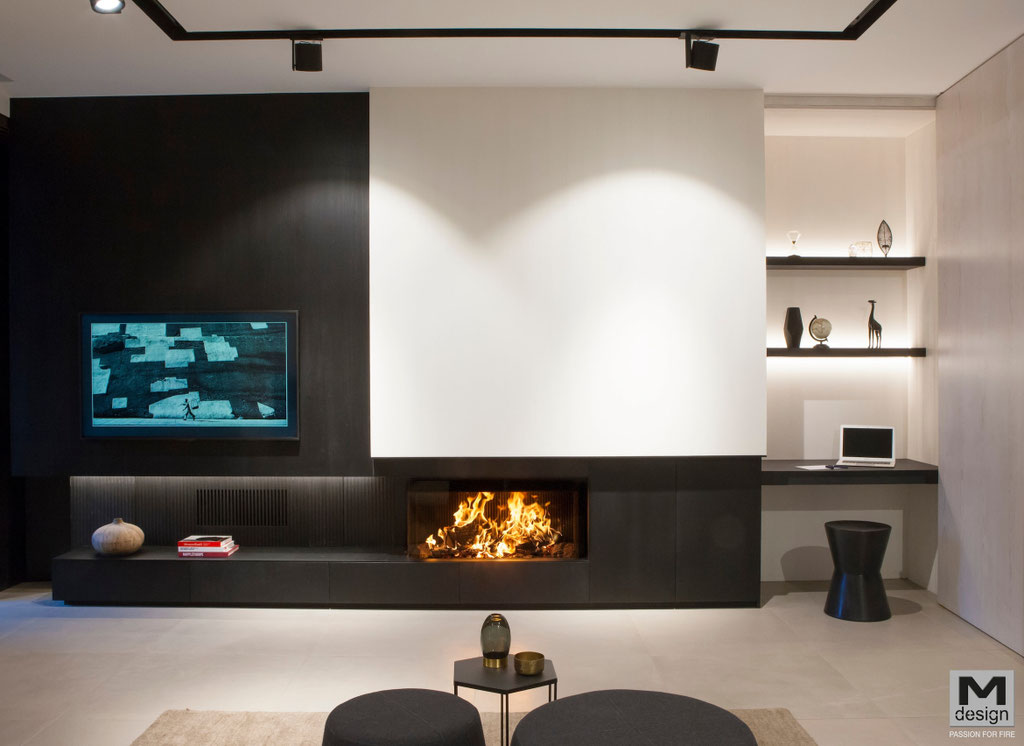 Cheminée feu bois foyer fermé 2 vitres