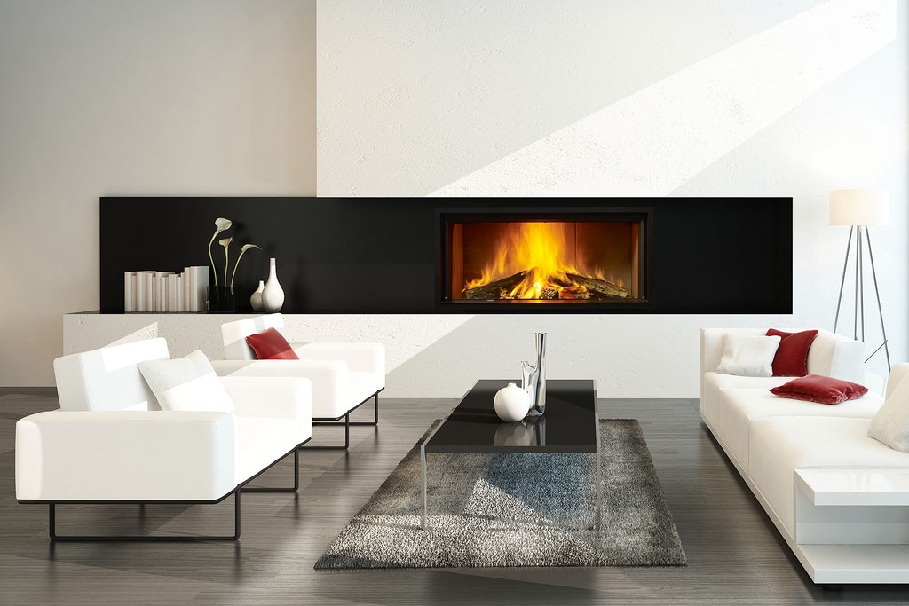 Cheminée feu bois foyer fermé 