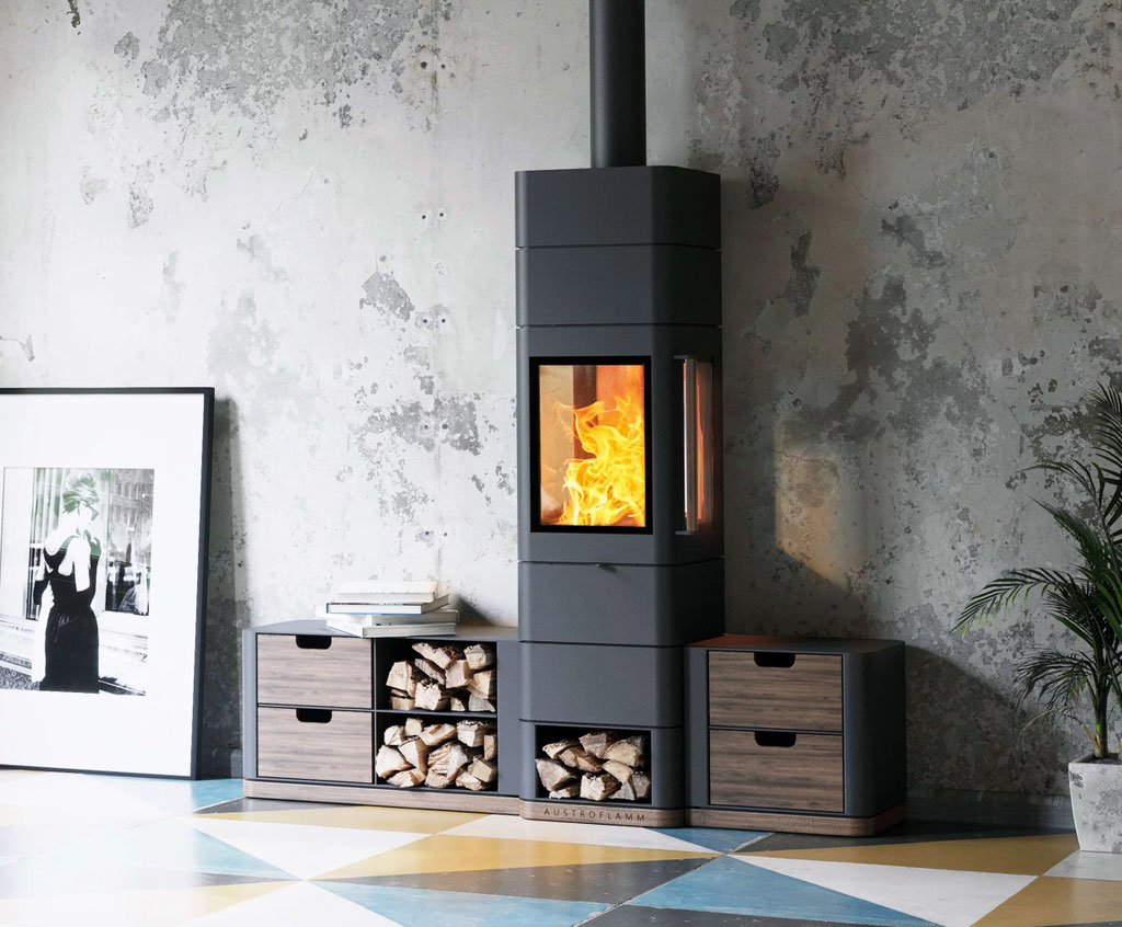 Poêle à bois 3 vitres feu
