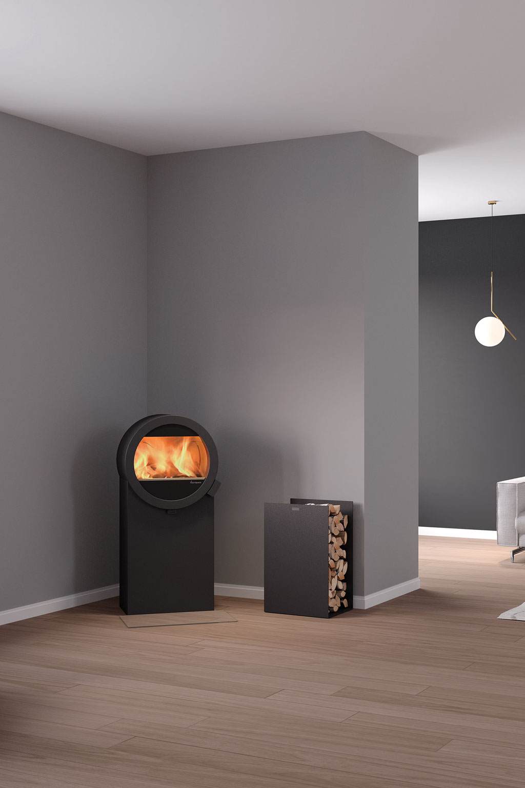 Poêle à bois 3 vitres feu