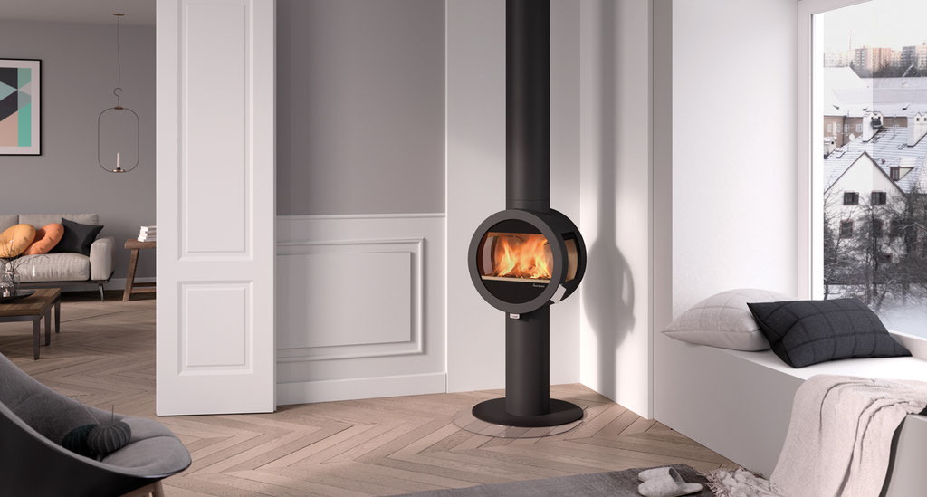 Poêle à bois 3 vitres feu
