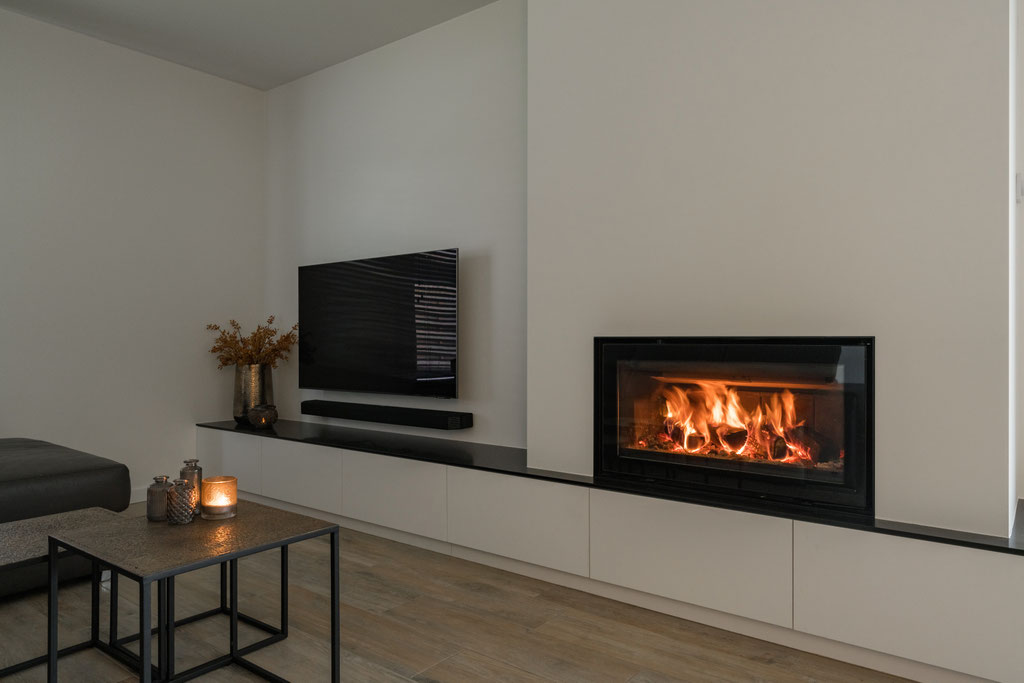 Cheminée feu bois insert