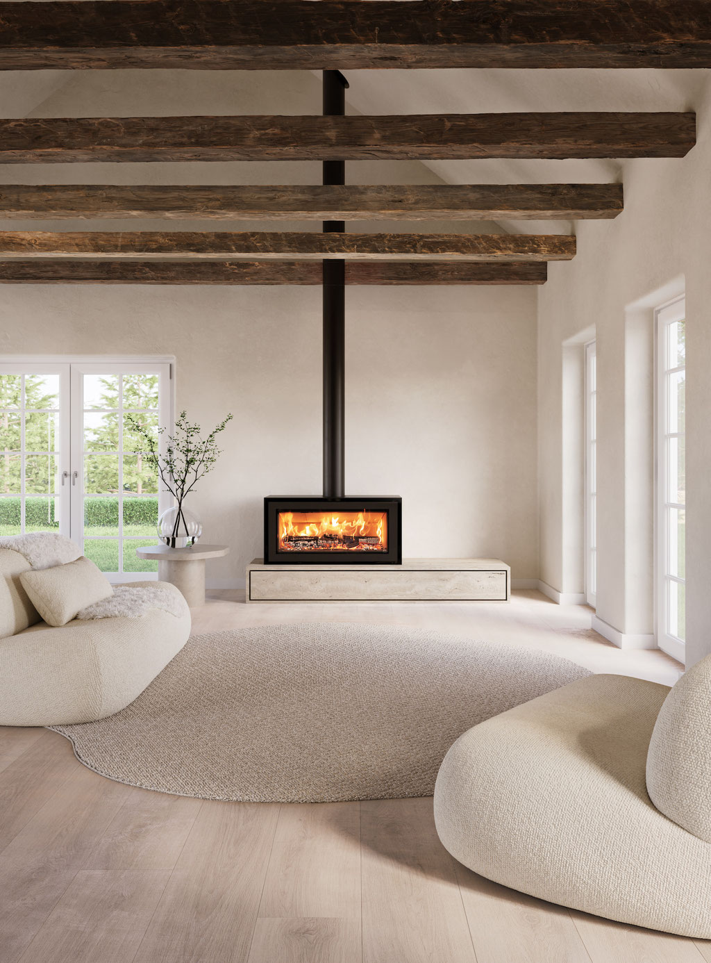 Poêle à bois feu