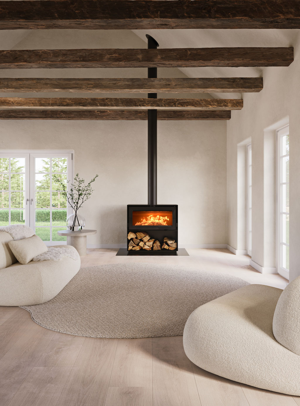 Poêle à bois feu