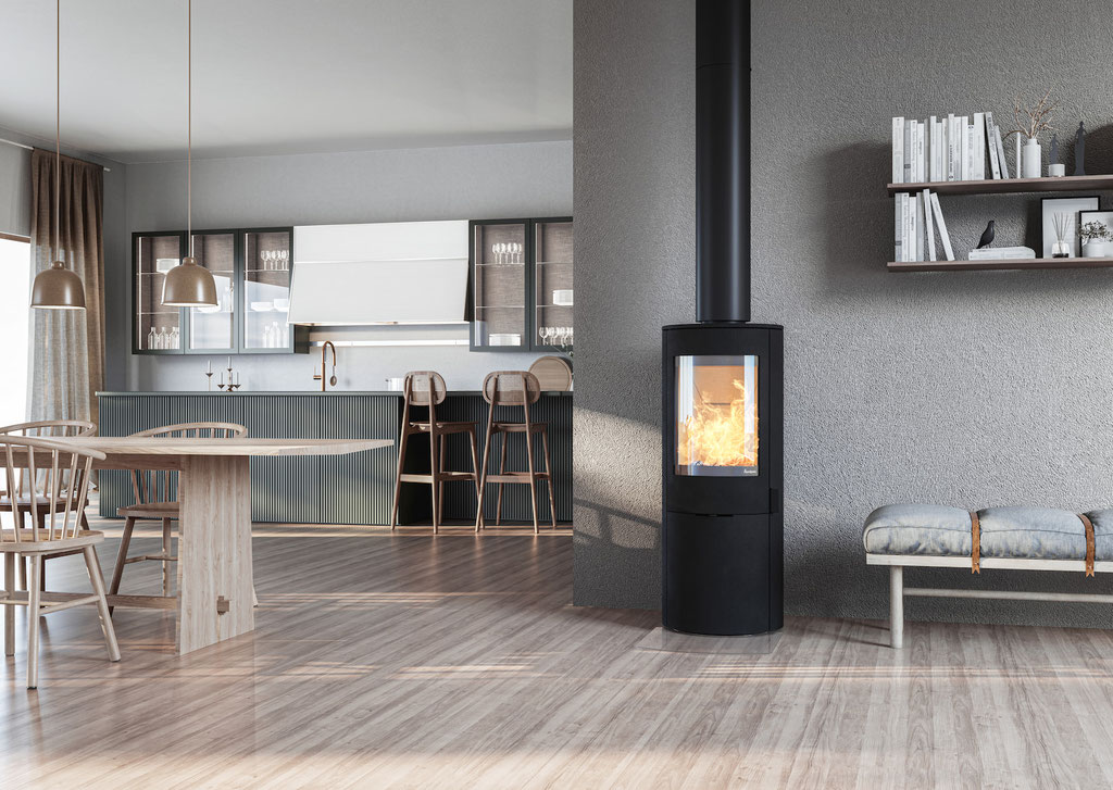 Poêle à bois rond feu