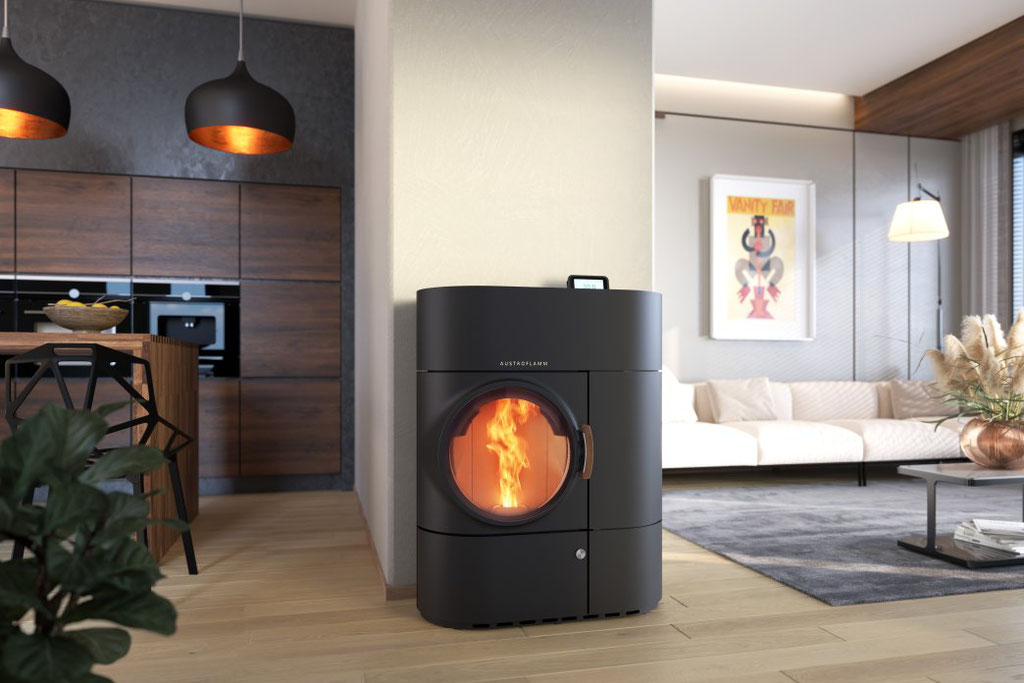 POÊLE MIXTE À BOIS ET À GRANULÉS AUSTROFLAMM CLOU DUO