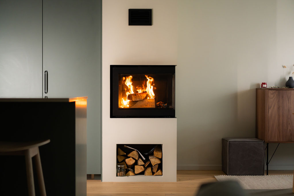 Cheminée feu bois insert