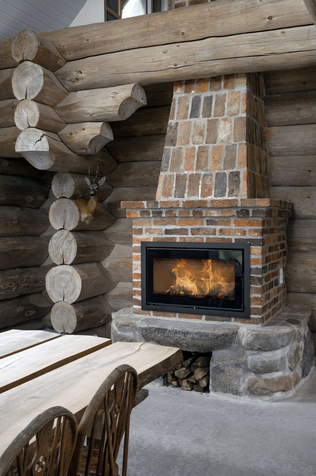 Cheminée feu bois insert
