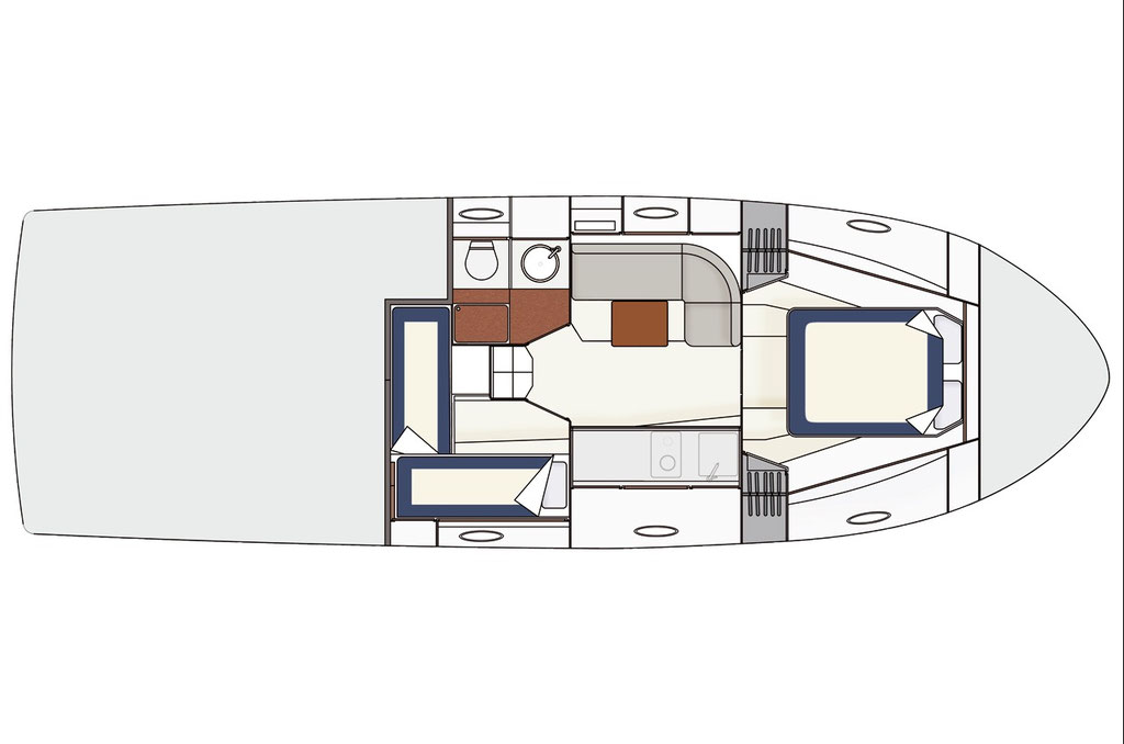 Das Layout der  Itama "Dolce Vita" Motoryacht