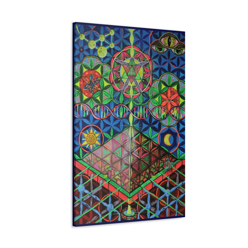 Flower of Life Canvas Original Art Print Gallery Wraps/sacred geometry/Psychedelic Canvas | Wall Art Home Decoration Painting Poster Print 