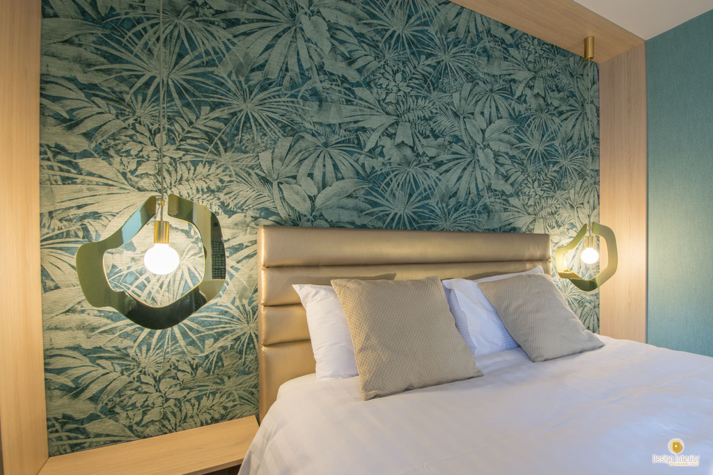 Rénovation et décoration d'une chambre d'hôtel à Celles Houyet  Création mobilier sur mesure Décoratrice d'intérieur UFDI Catherine Colot Design Interior 5580 Rochefort