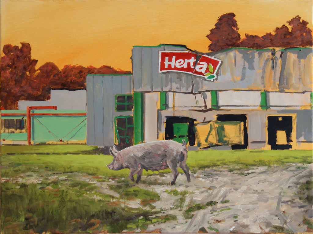Hartmut Kiewert: *Ruine III", 2017, Öl/Leinwand, 60 x 80 cm