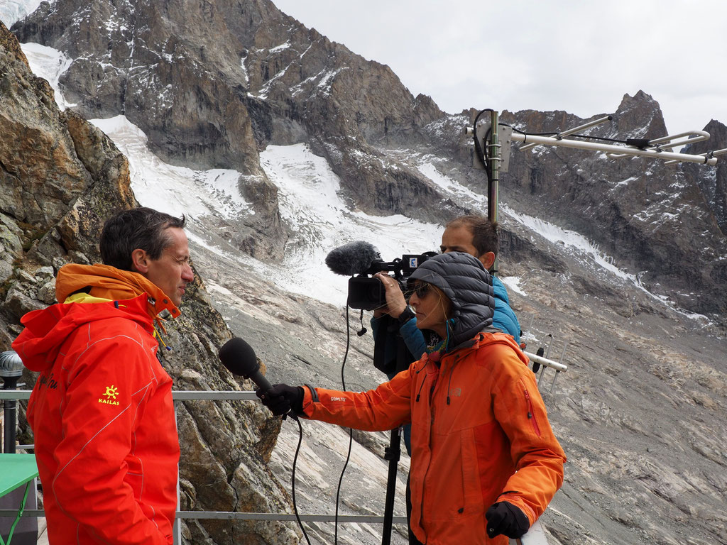 Nicolas Raynaud, président de la FFCAM hier devant la caméra et le micro de France 3