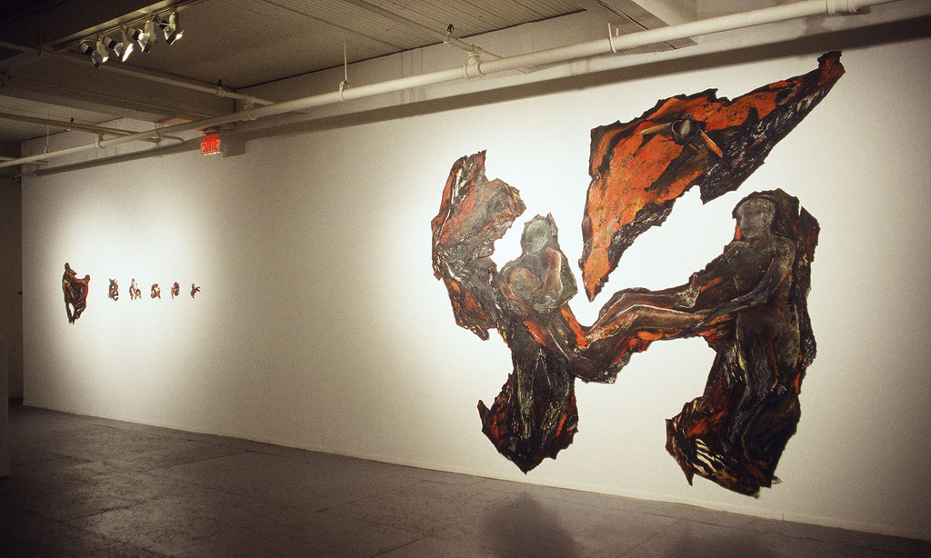 Vue d'exposoition, Galerie Bleue, Complexe du canal Lachine, 1991. Photo: Paul Litherland