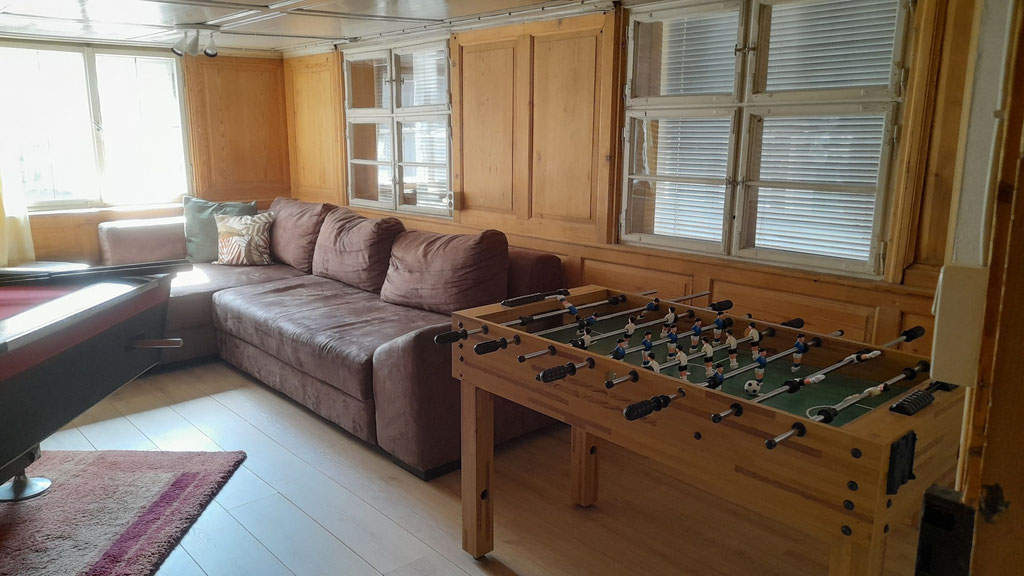 Spieleraum / Tischfußball im Erdgeschoß