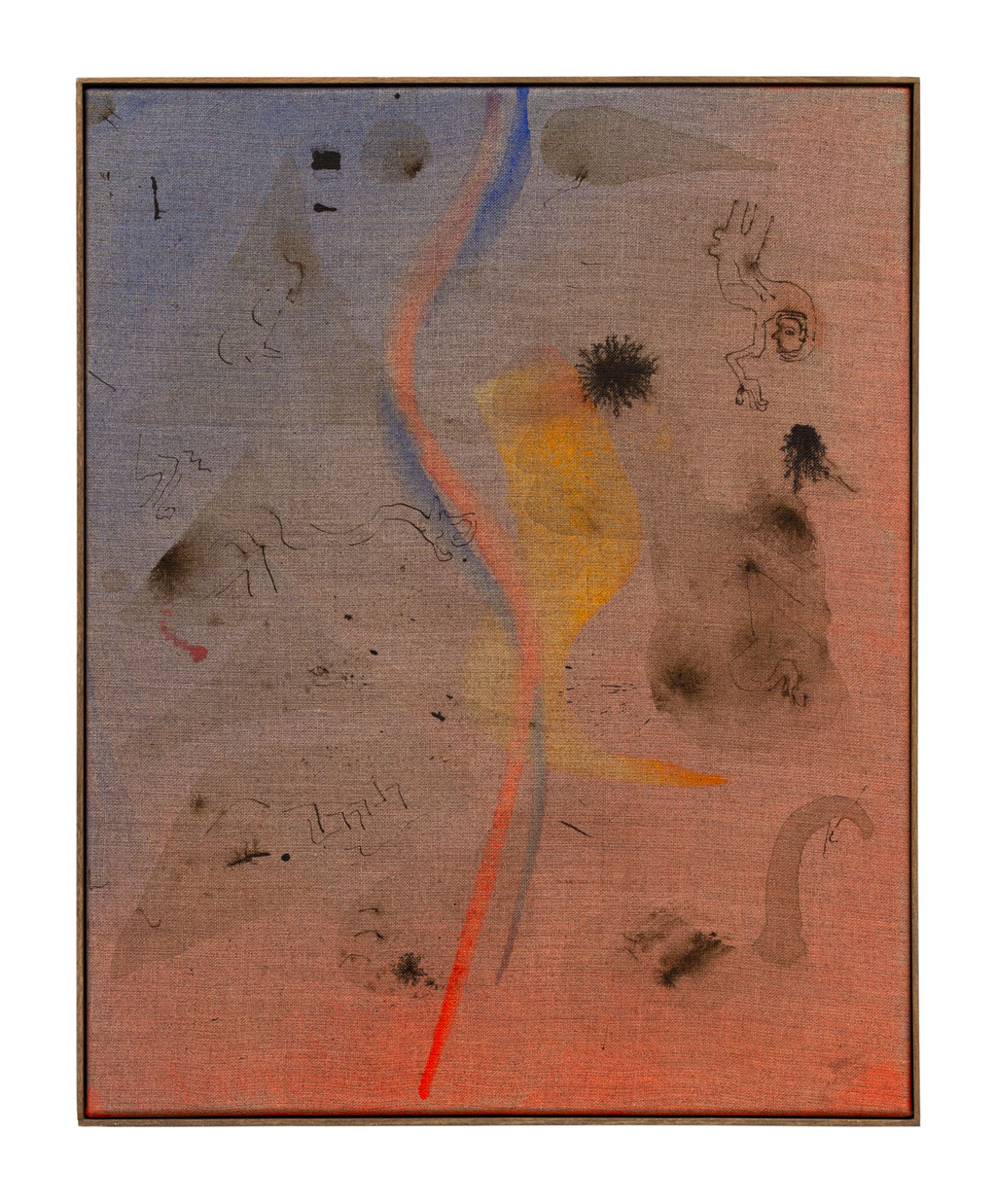 Stamina #04, 2024, Wasserfarbe und Tinte auf Leinwand, 51 x 41 cm