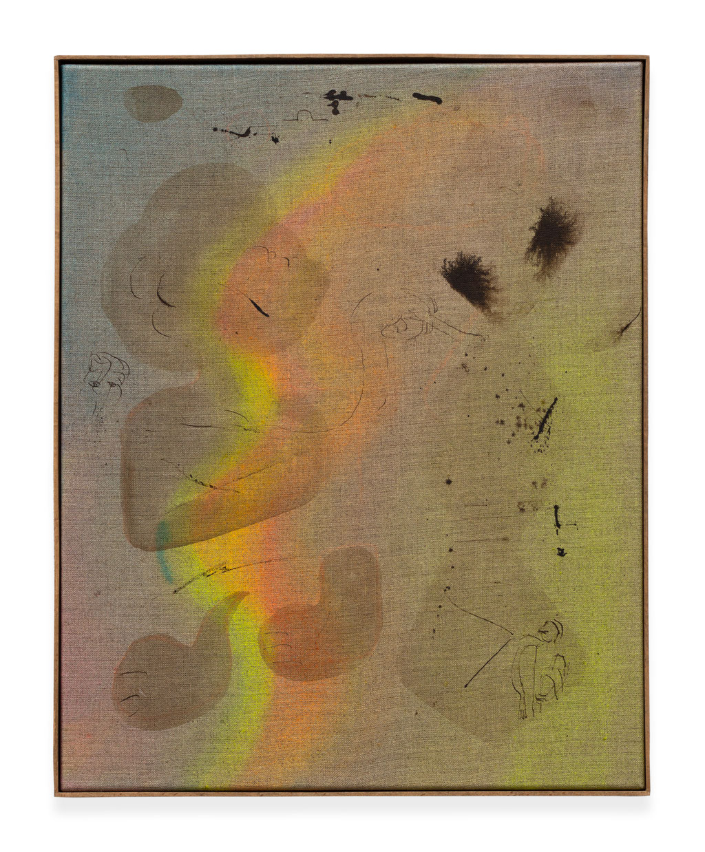 Stamina #03, 2024, Wasserfarbe und Tinte auf Leinwand, 51 x 41 cm