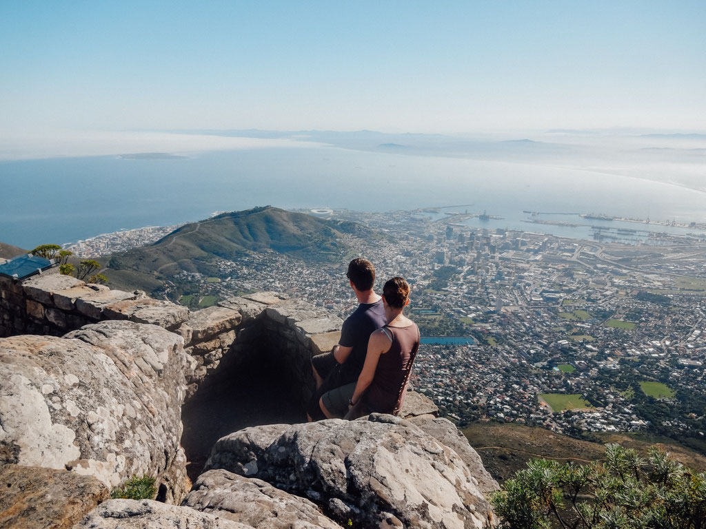 am Tafelberg mit Blick auf Kapstadt