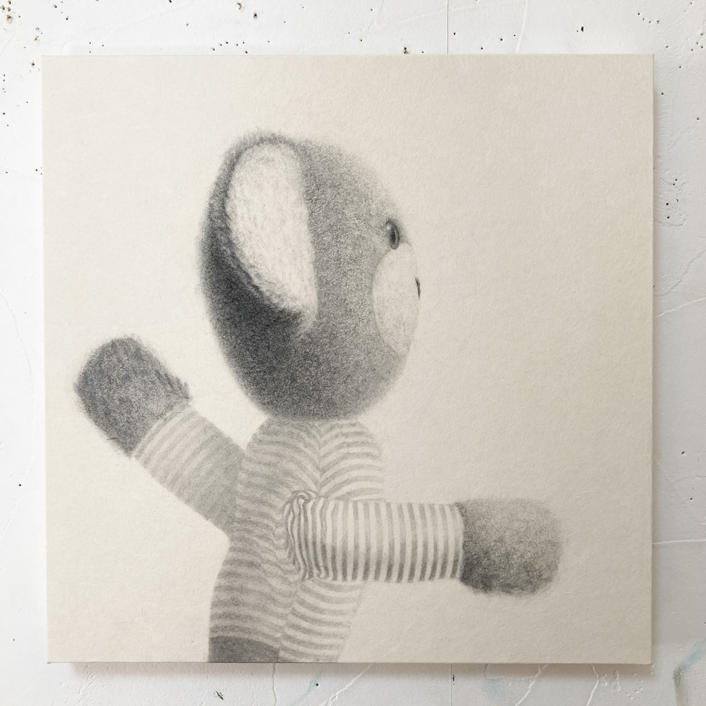 Sweet Bear / くまちゃん　Pencil, oil on paper, panel　273×273mm（S3）2024
